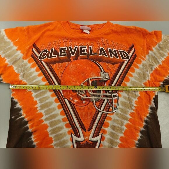 Vintage 90s Cleveland Browns Tie Dye Double Sided VTG Shirt Mens L Made In USA - Picture 3 of 6